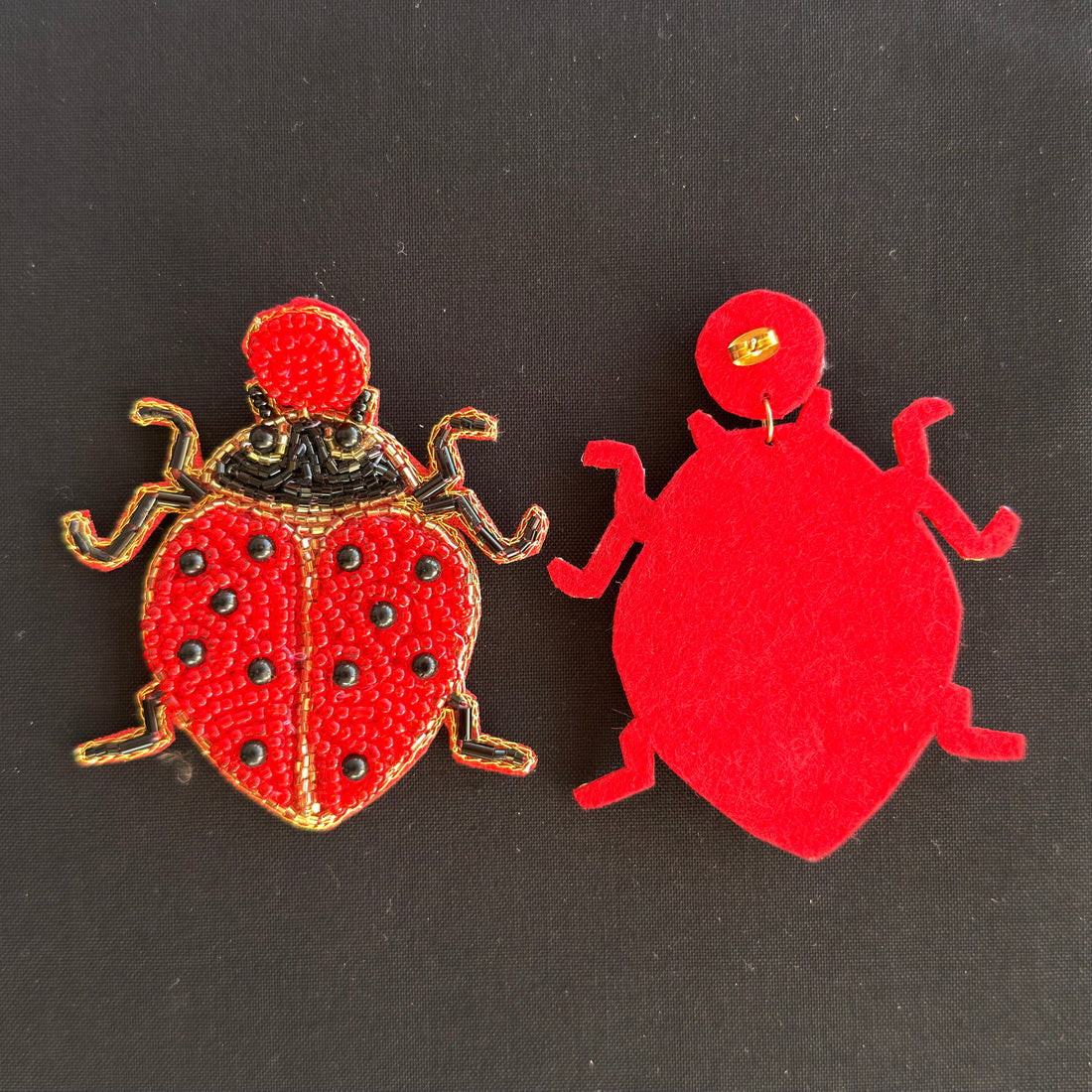 Lucky Ladybug — Handmade Beaded Statement Earrings