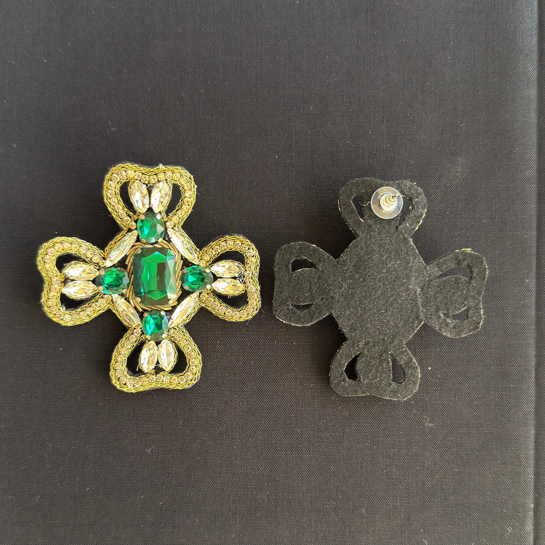 Emerald Queen — Handmade Embellished Statement Earrings