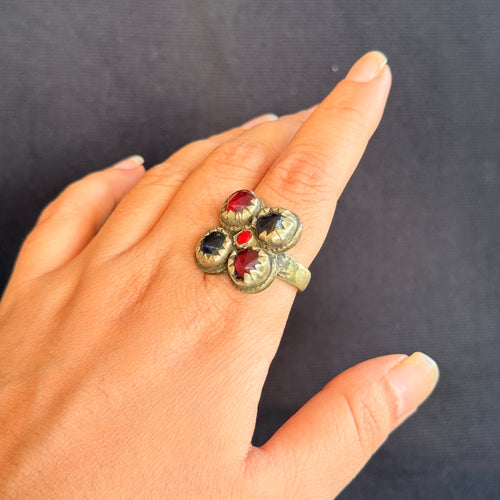 Vintage Jewel Flower Cluster Ring