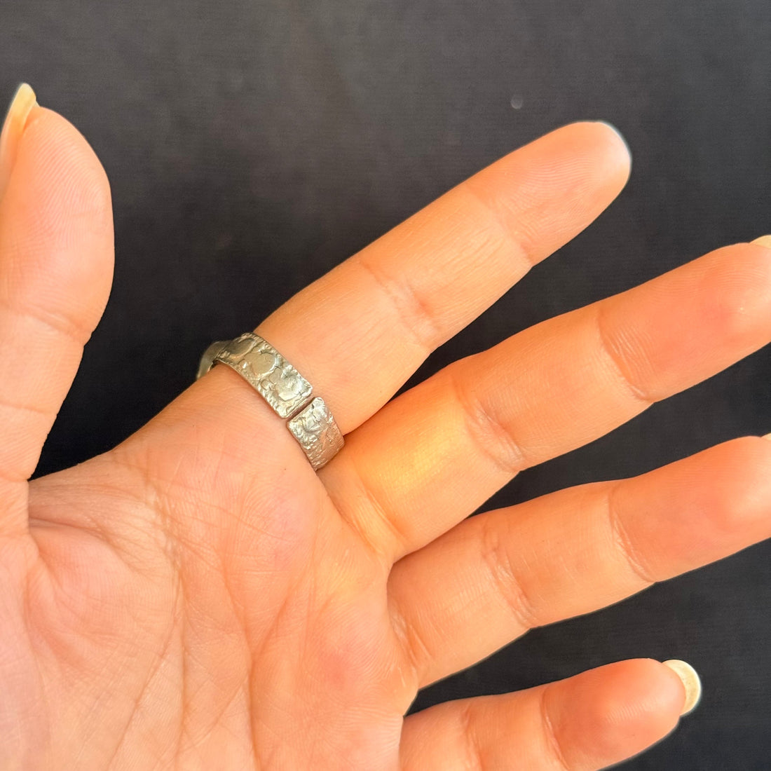 Vintage Green Geometric Cabochon Ring