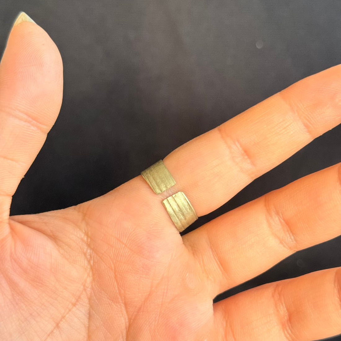 Vintage Engraved Sculptural Metal Ring
