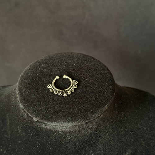 Anti Septum Nose Ring – Floral Scroll Clip-On