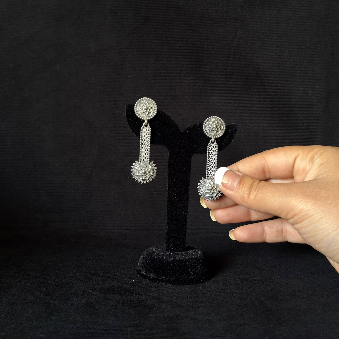 Floral Bar Drop Earrings