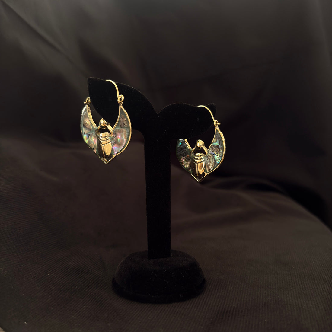 Dancing Fairy Abalone Hoop Earrings
