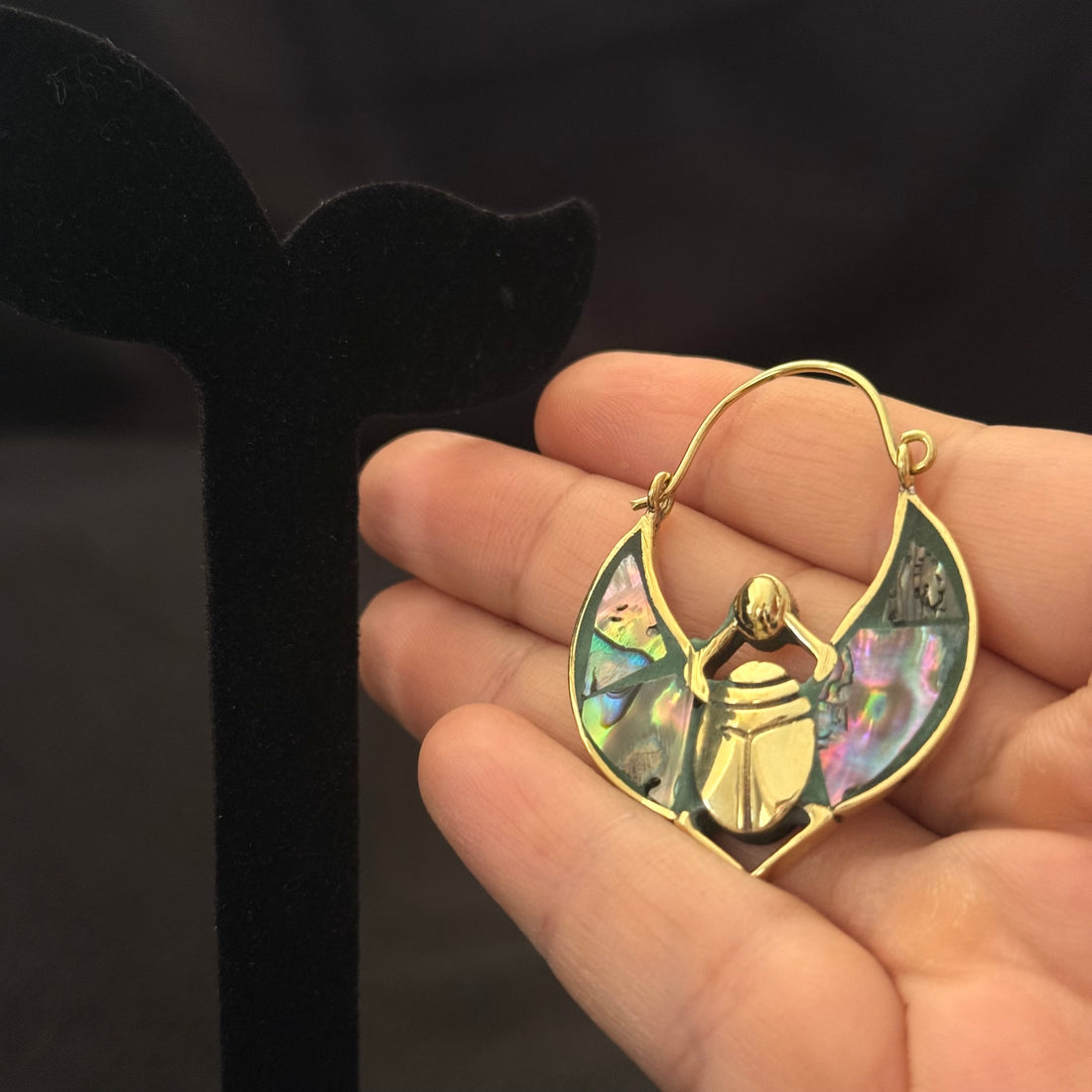 Dancing Fairy Abalone Hoop Earrings