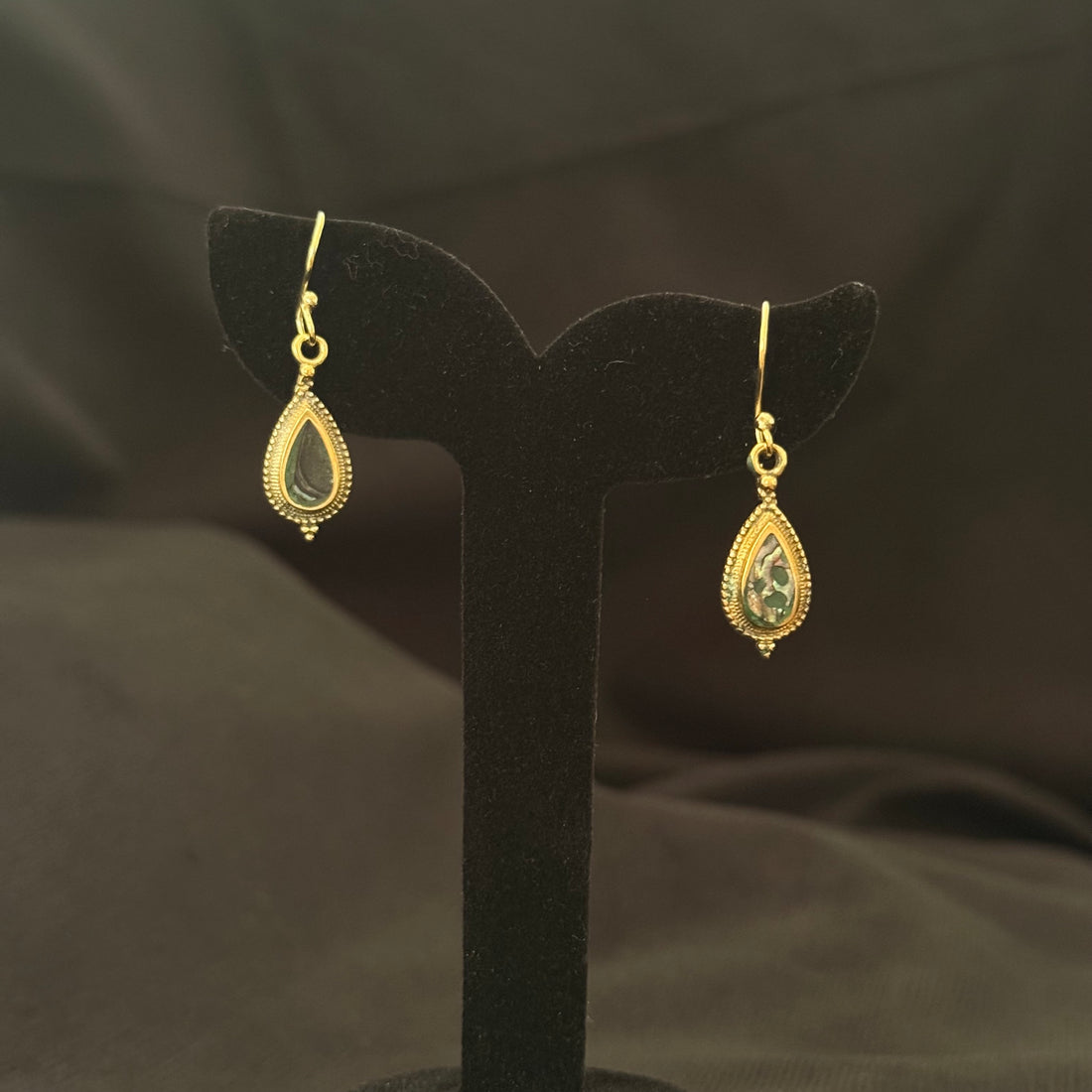 Mini Teardrop Abalone Earrings