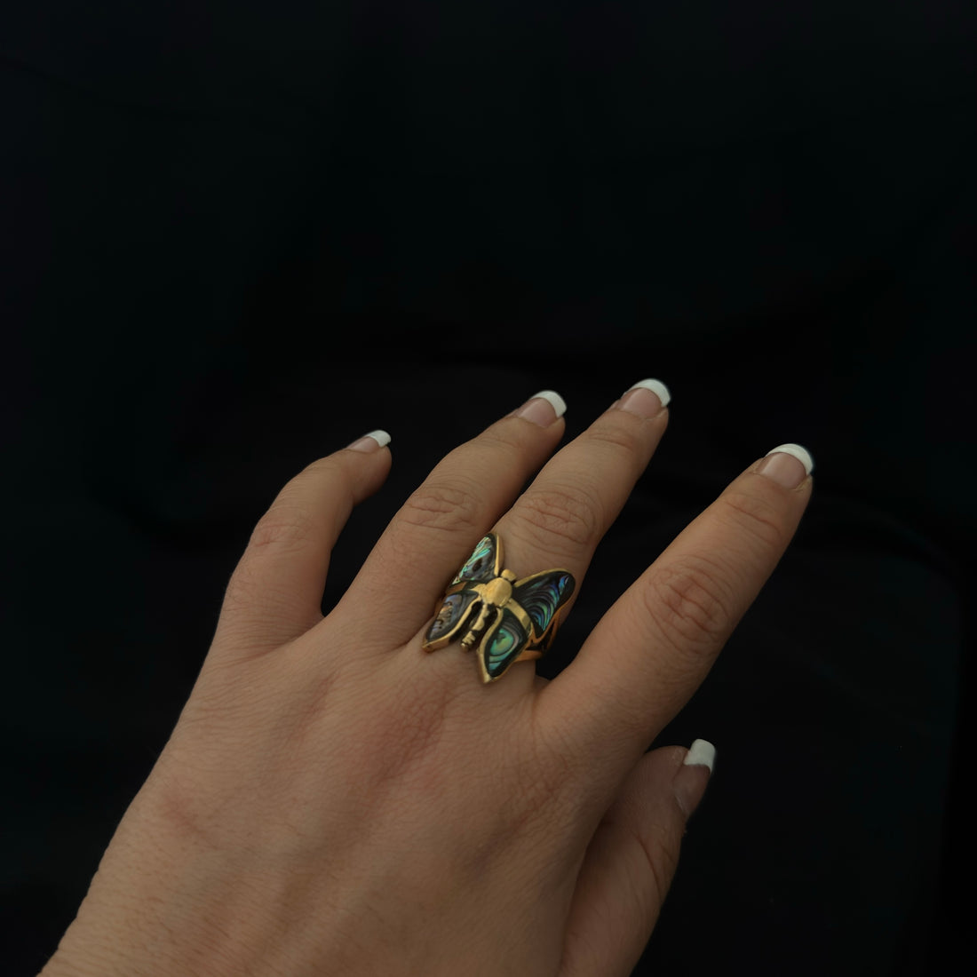 Abalone Butterfly Statement Ring
