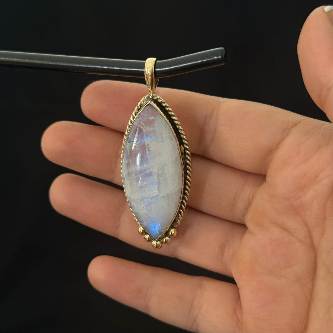 Moonstone Marquise Statement Pendant