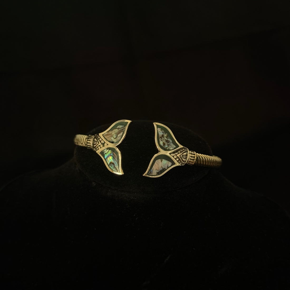Abalone Whale Tail Cuff Bracelet