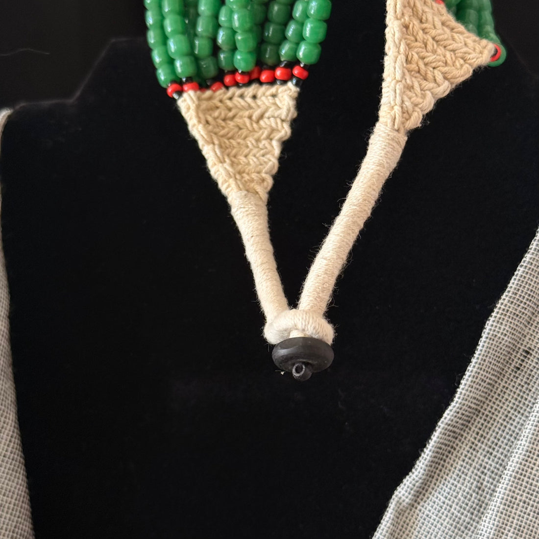 Multicolor Geometric Beadwork Bib Necklace