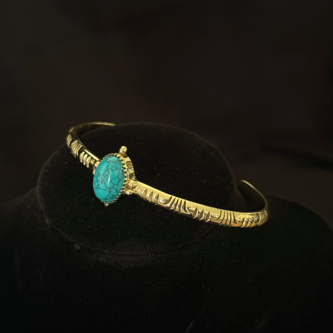 Turquoise-Color Stone Cuff