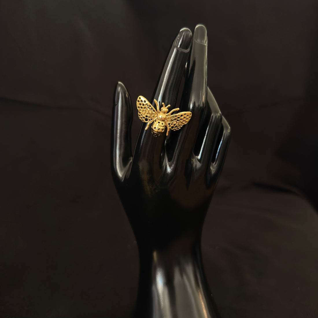 Brass Honeybee Statement Ring