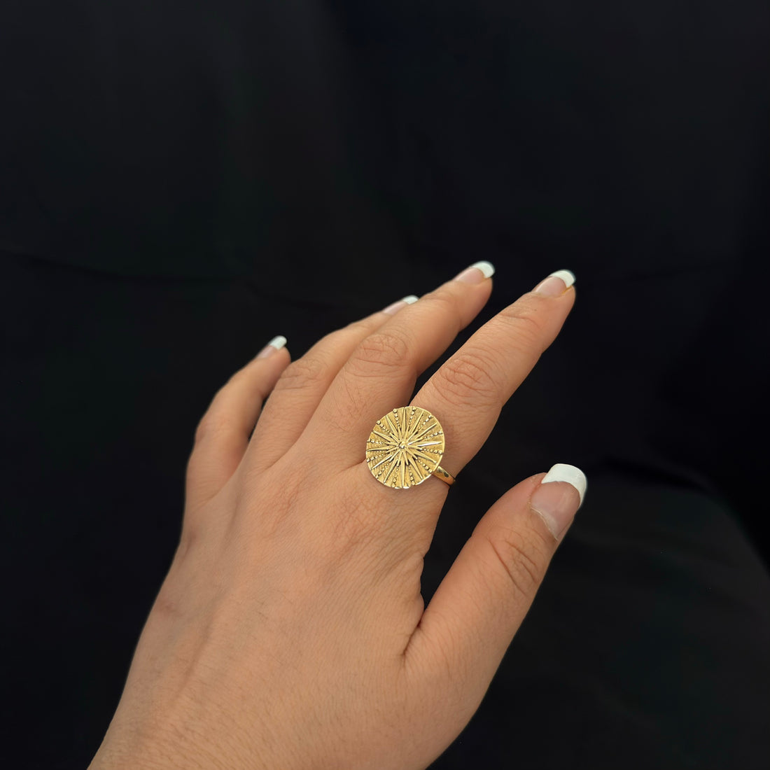 Sunburst Disc Ring