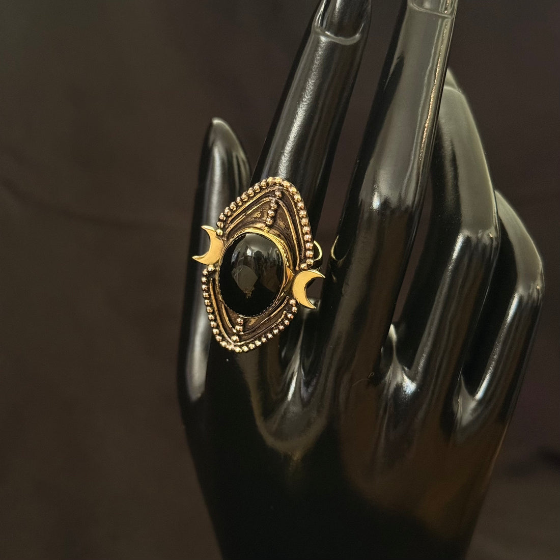 Black Stone Lunar Ring