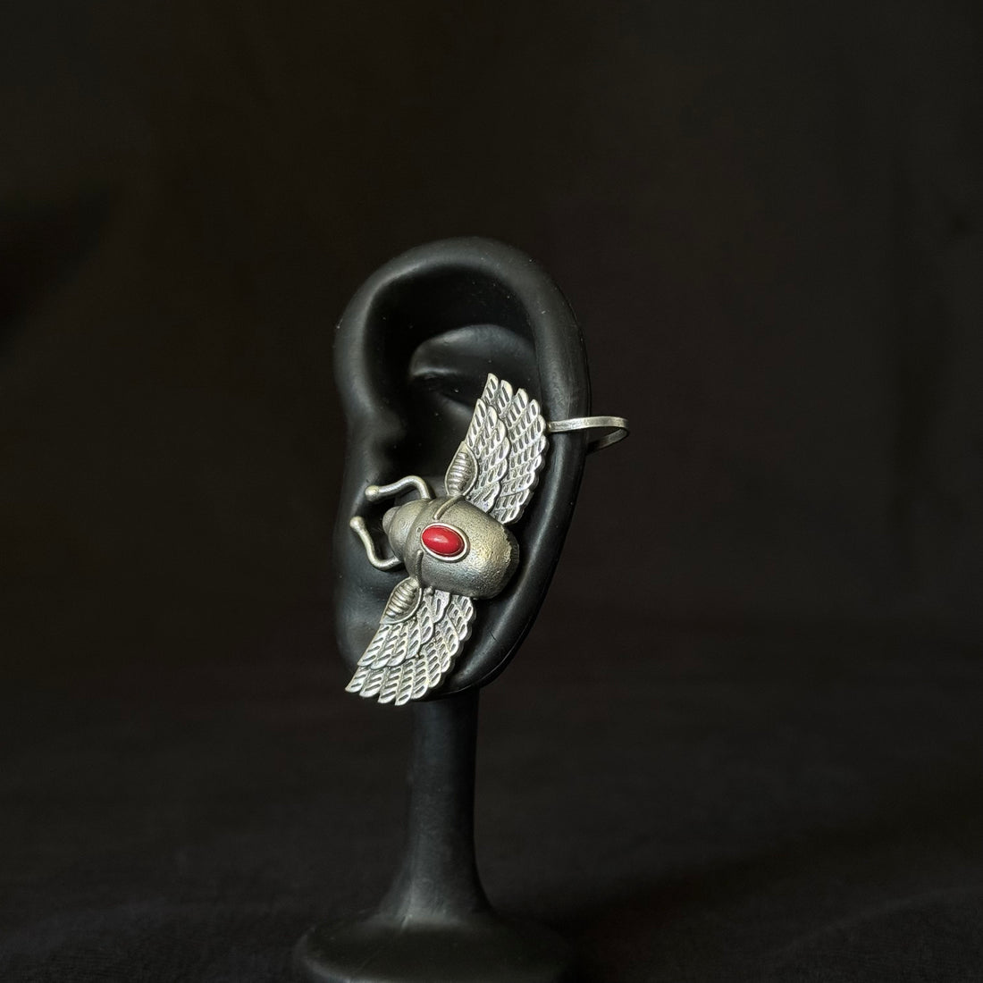Red Stone Bee Earrings