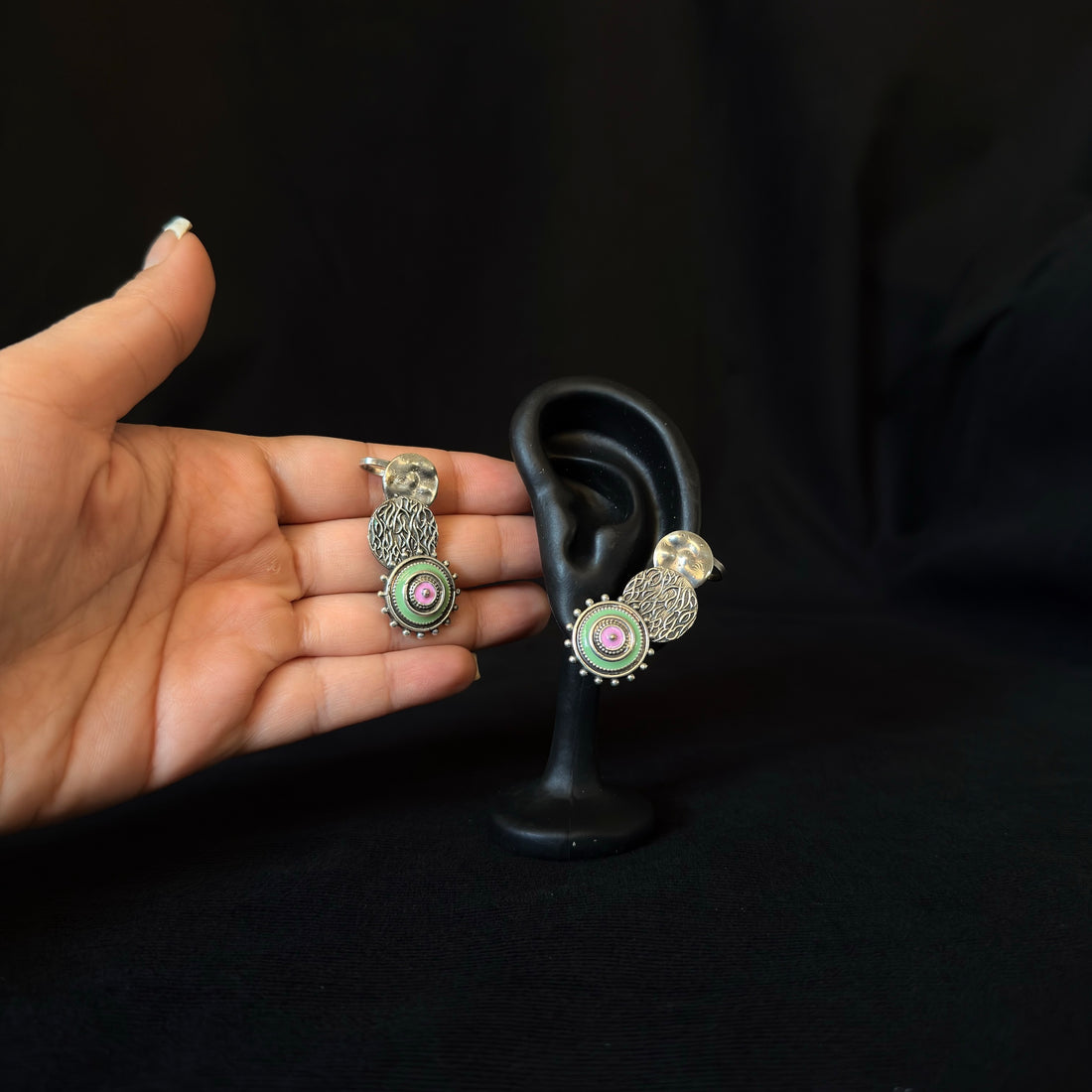 Pastel Medallion Ear Cuffs