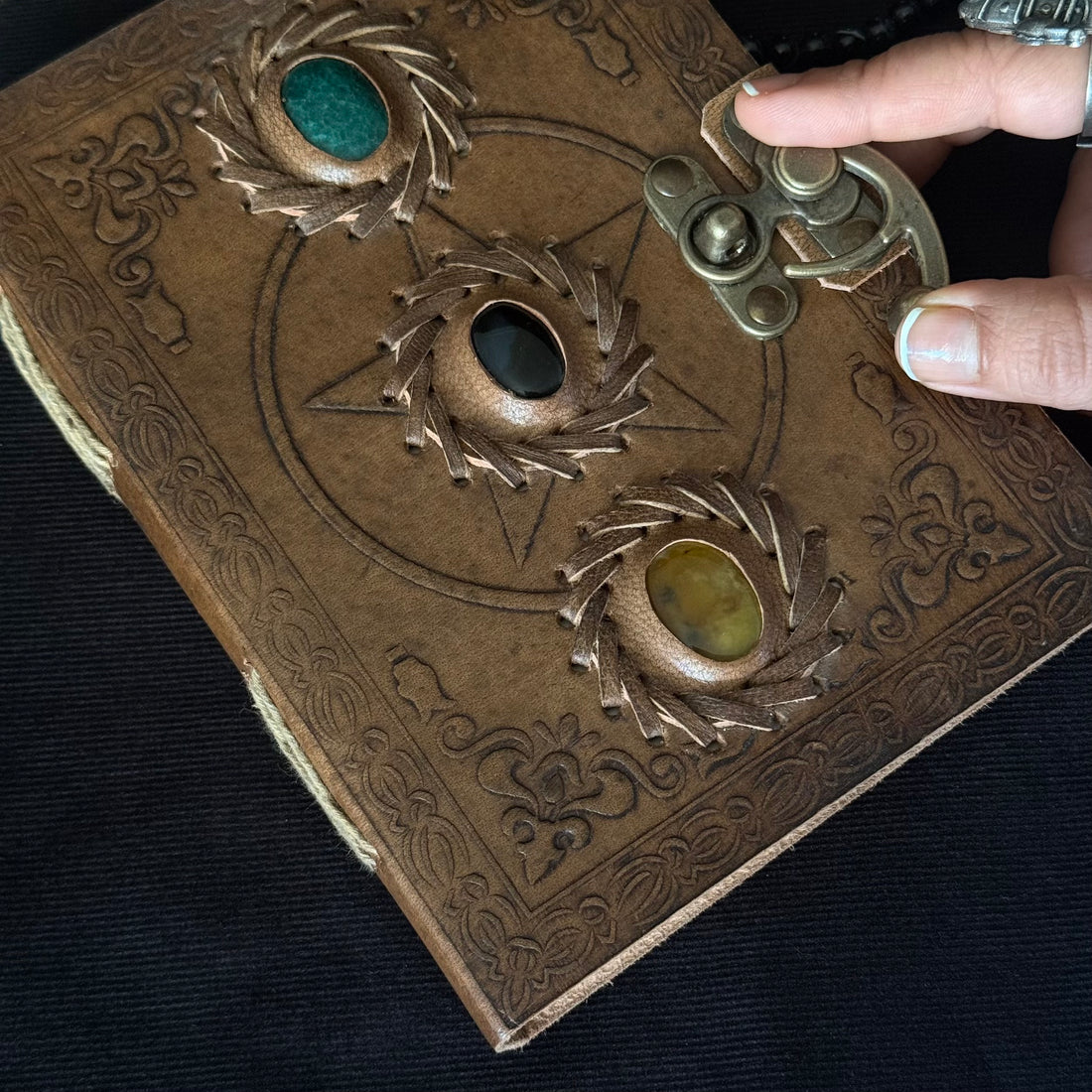 Triple Stone Leather Journal