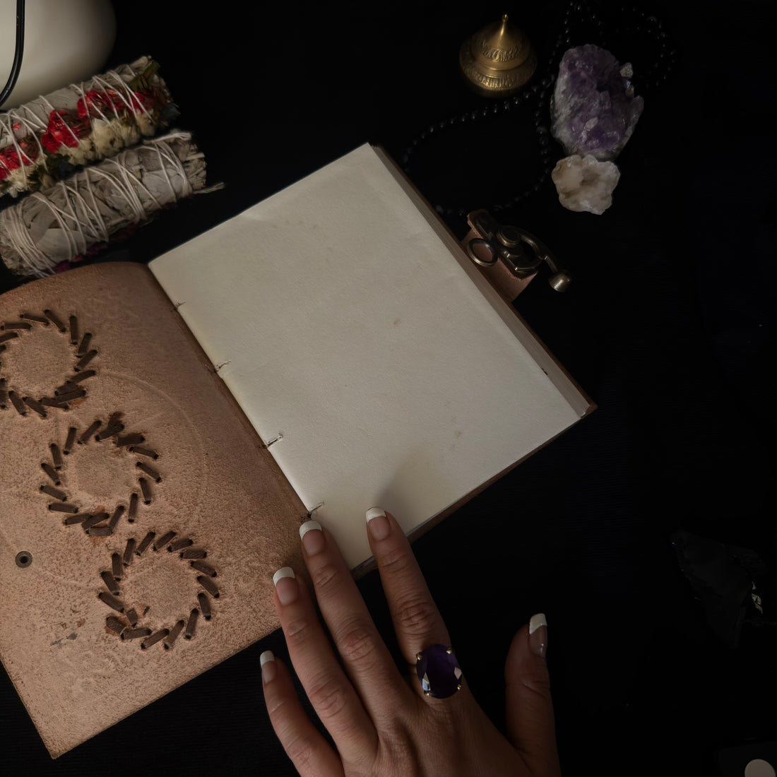 Triple Stone Leather Journal