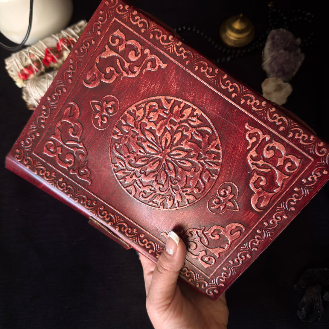 Tiger’s Eye Double Moon Leather Journal