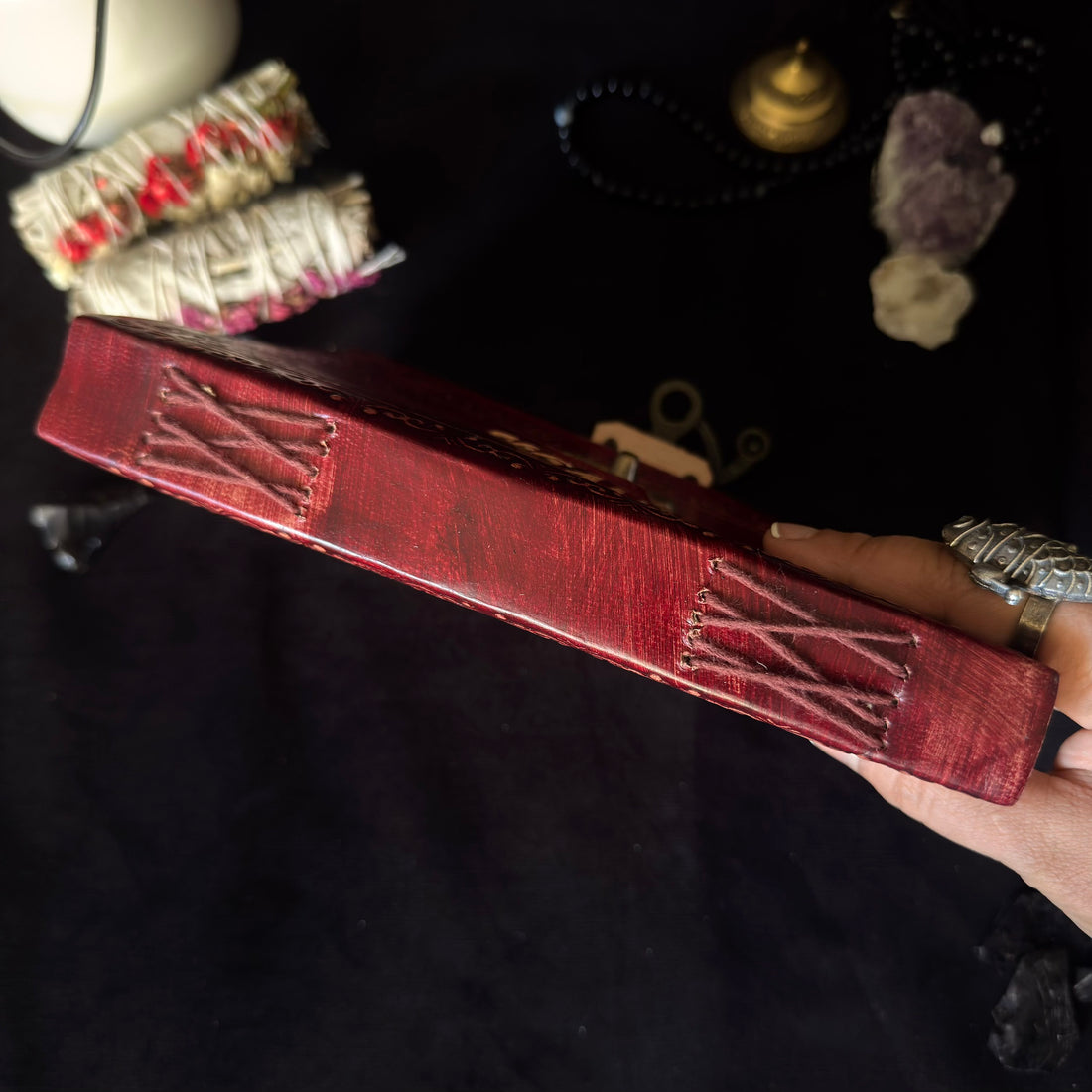 Tiger’s Eye Double Moon Leather Journal