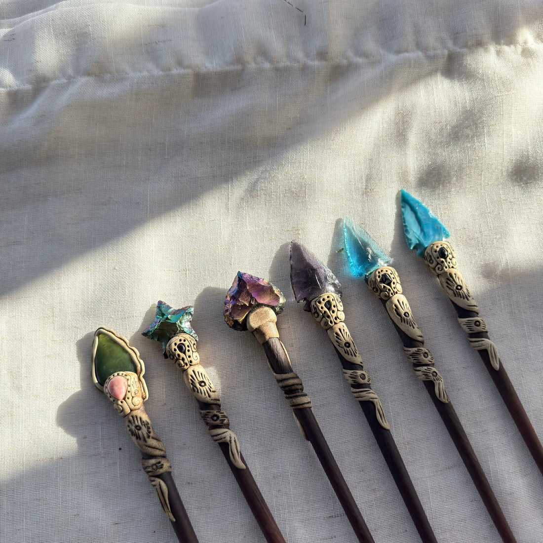 Arrowhead Stone Wooden Hair Stick