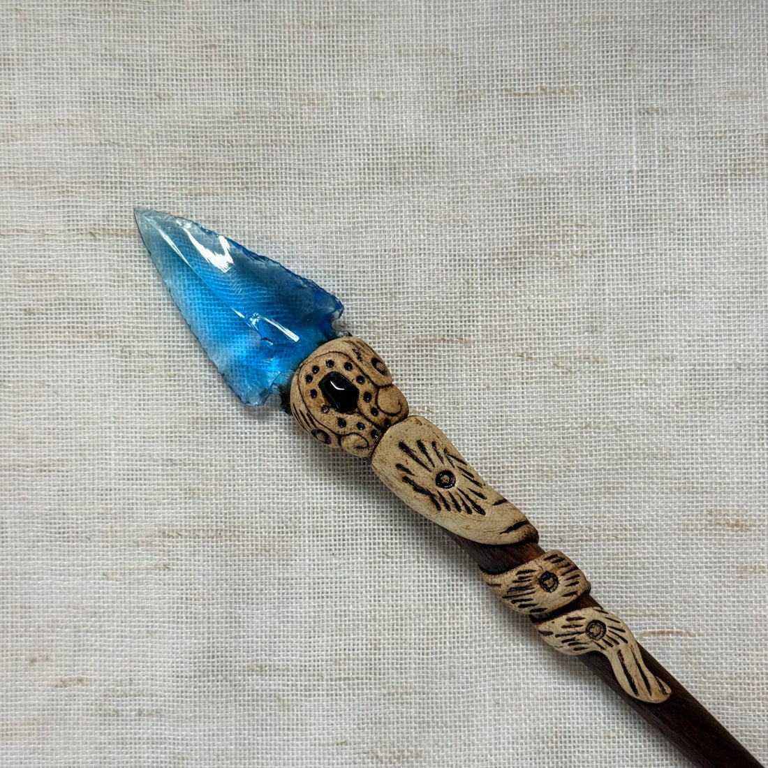 Arrowhead Stone Wooden Hair Stick