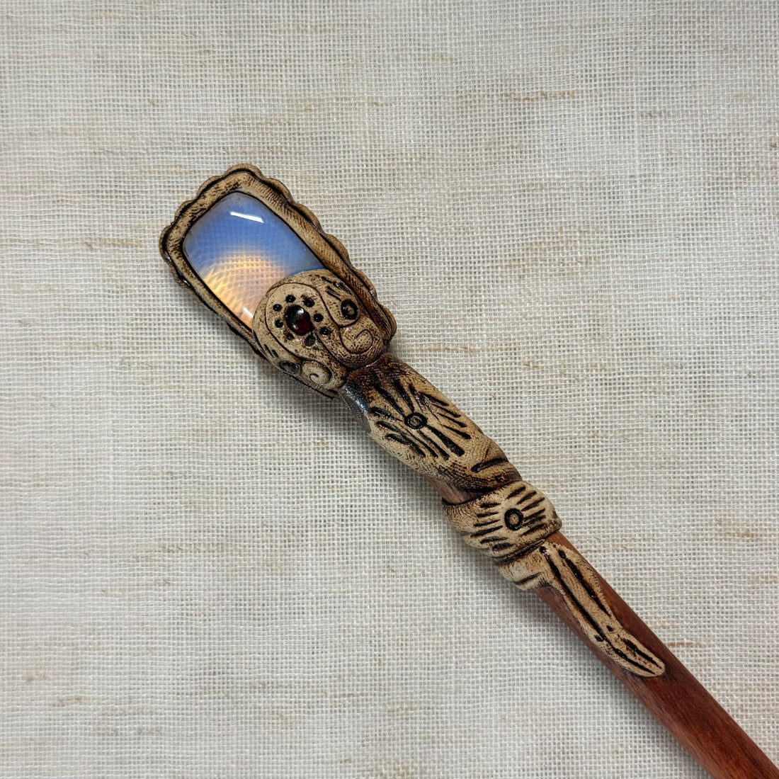 Opalite Wooden Hair Stick