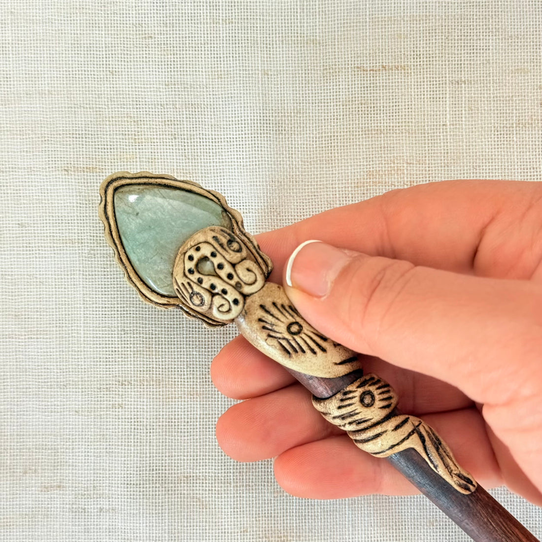 Aventurine New Wooden Hair Stick