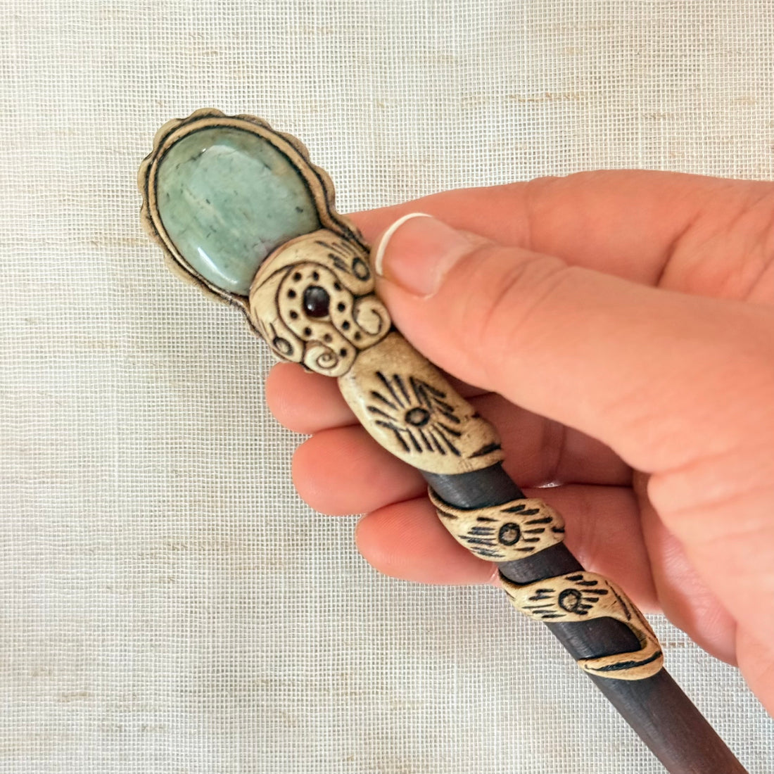 Blue-Green Stone Hair Stick