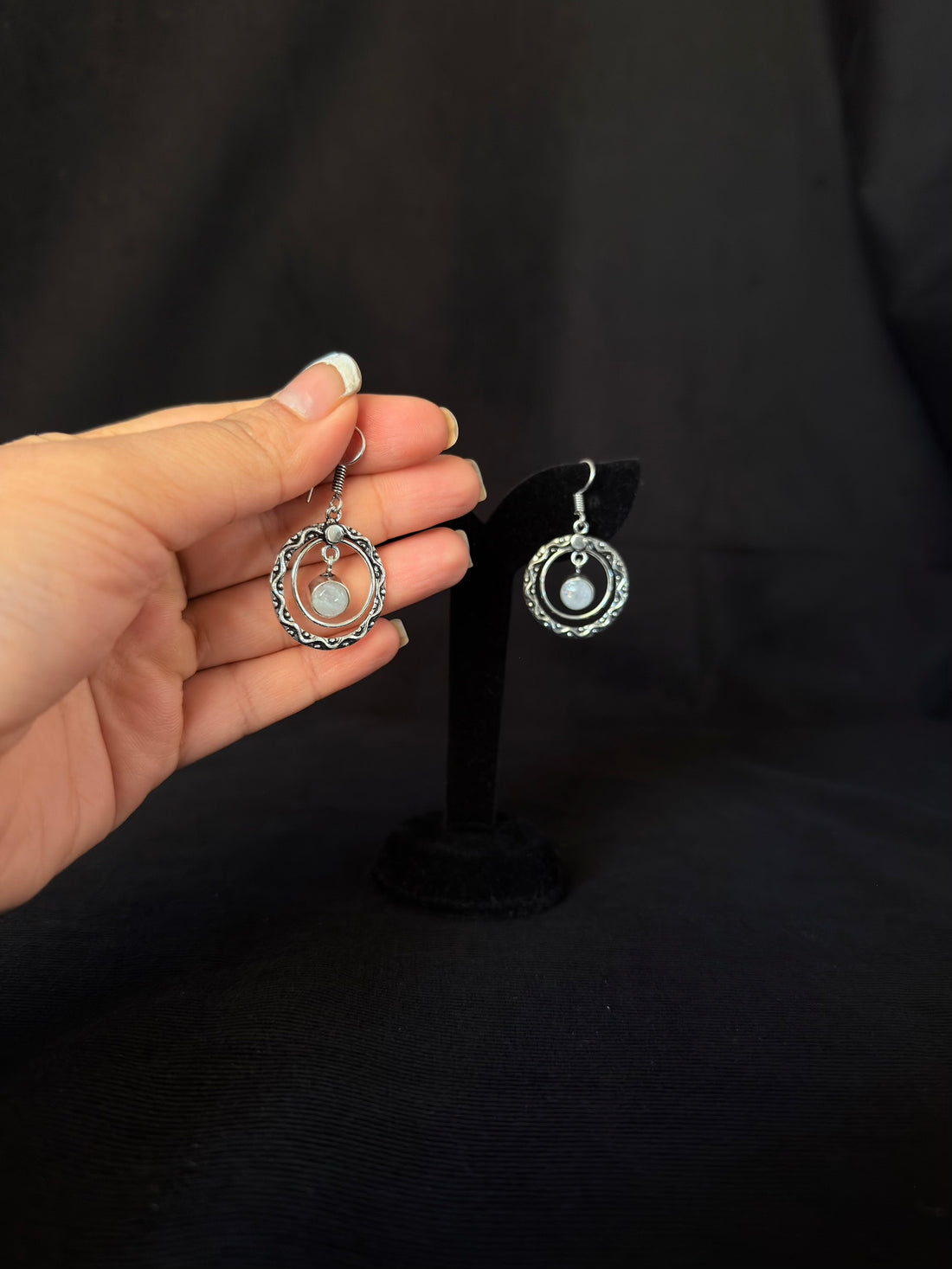 Orbit Stone Drop Earrings