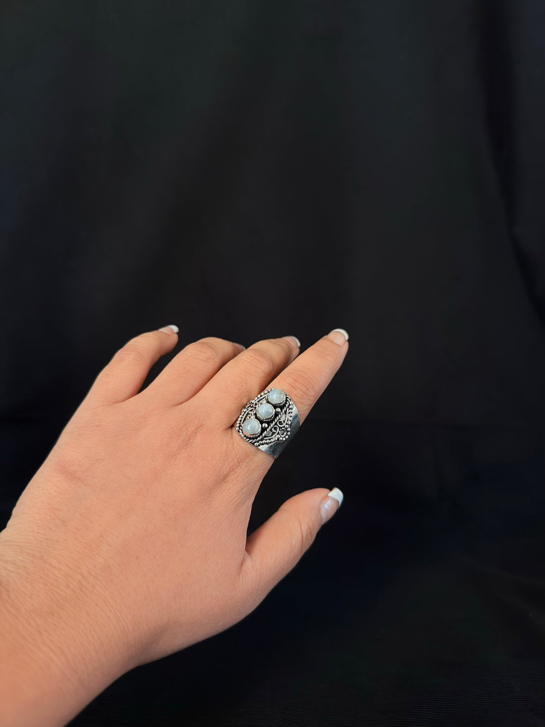 Iridescent Trio Shield Ring