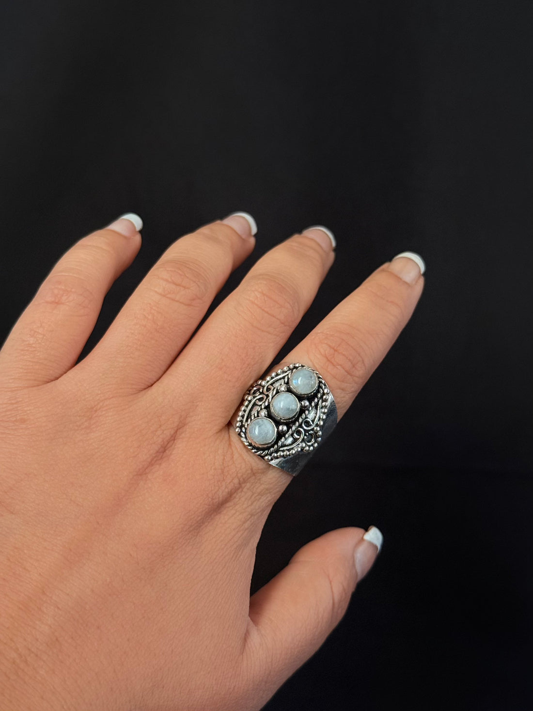Iridescent Trio Shield Ring