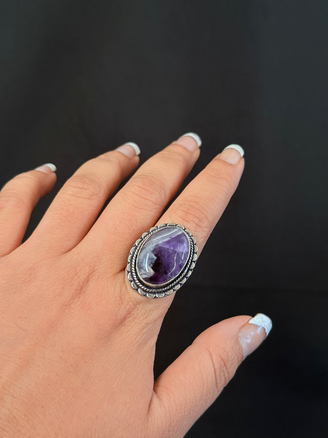 Purple Oval Statement Ring