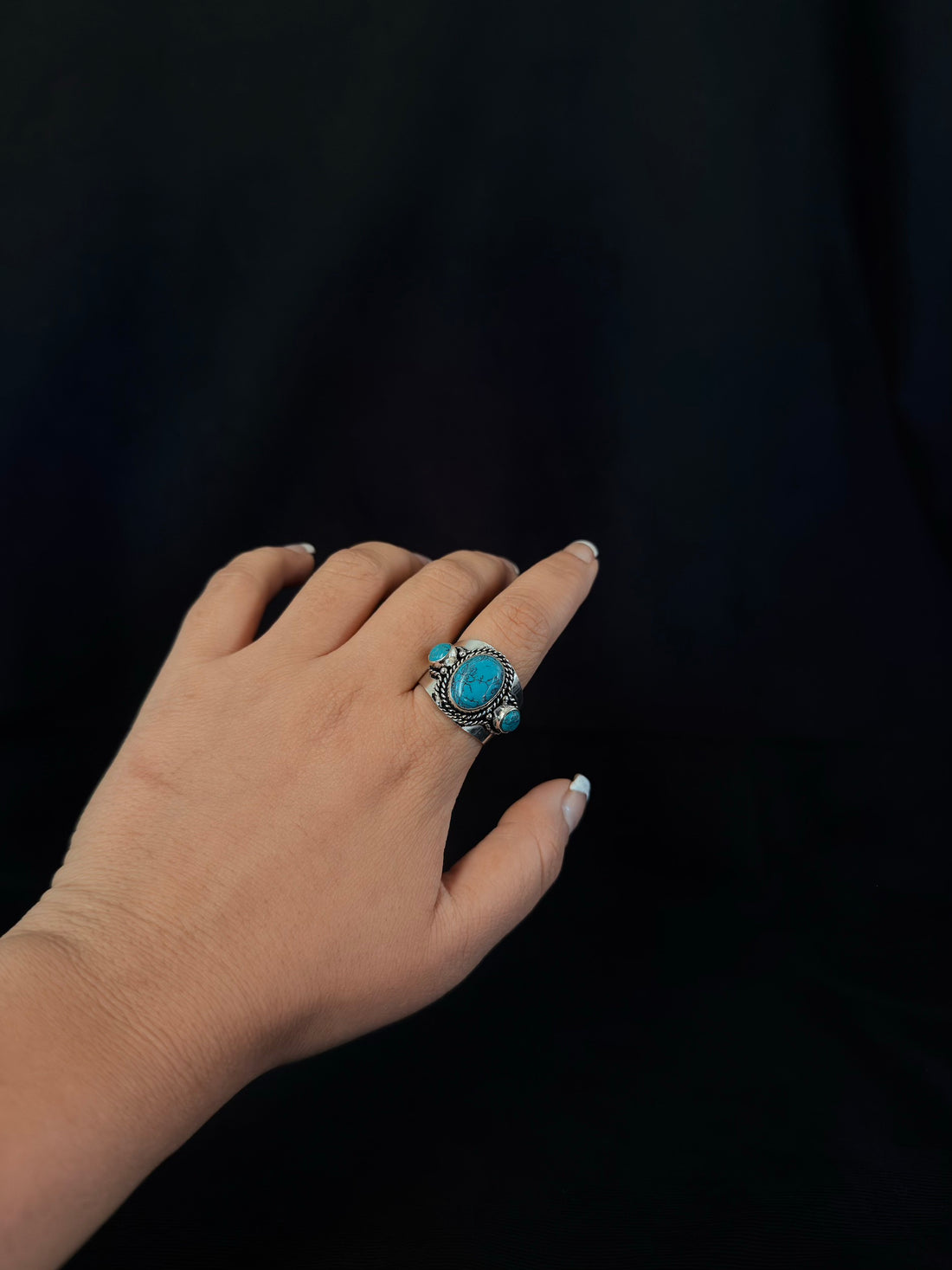 Turquoise-Color Trio Ring