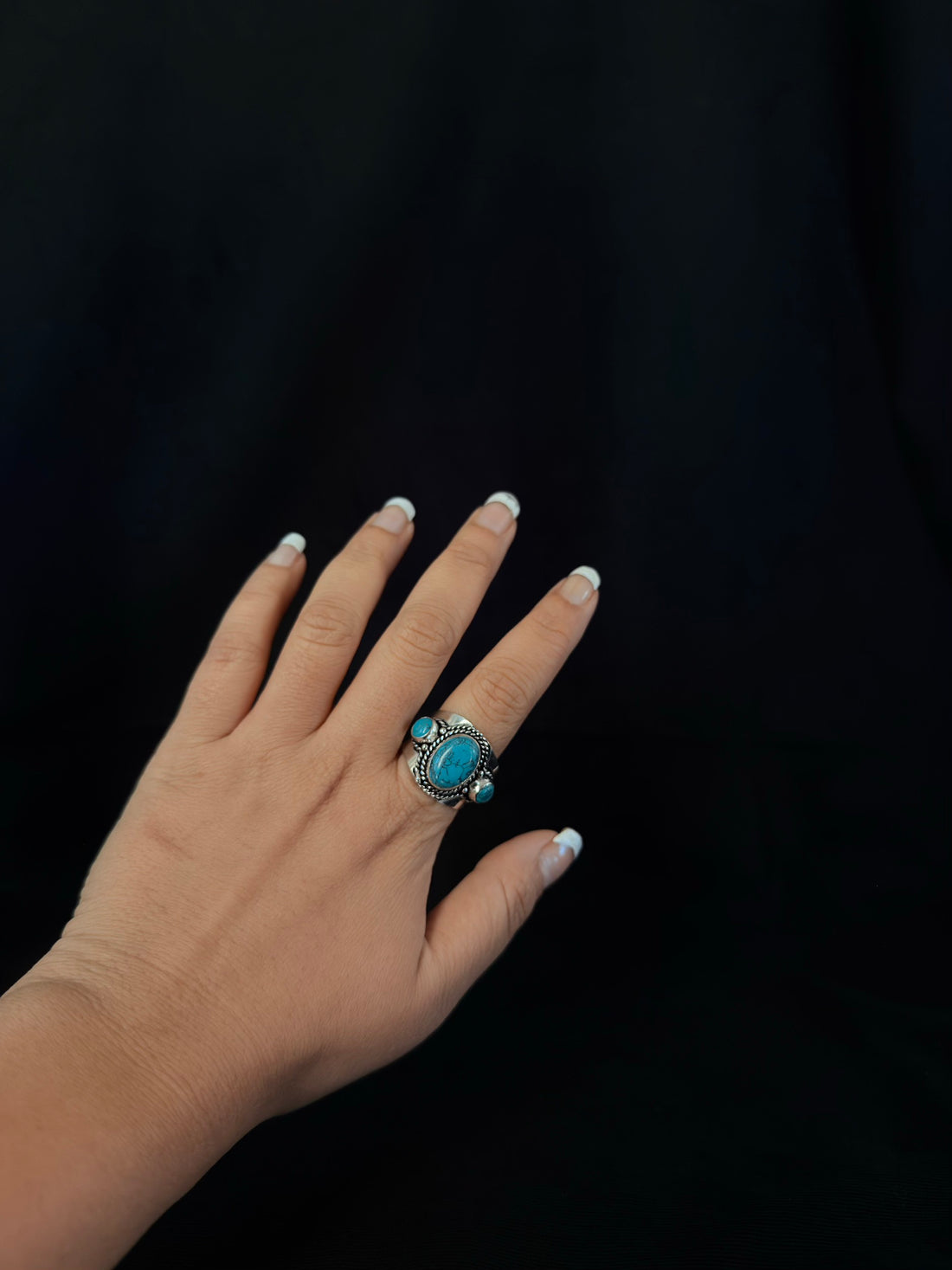 Turquoise-Color Trio Ring