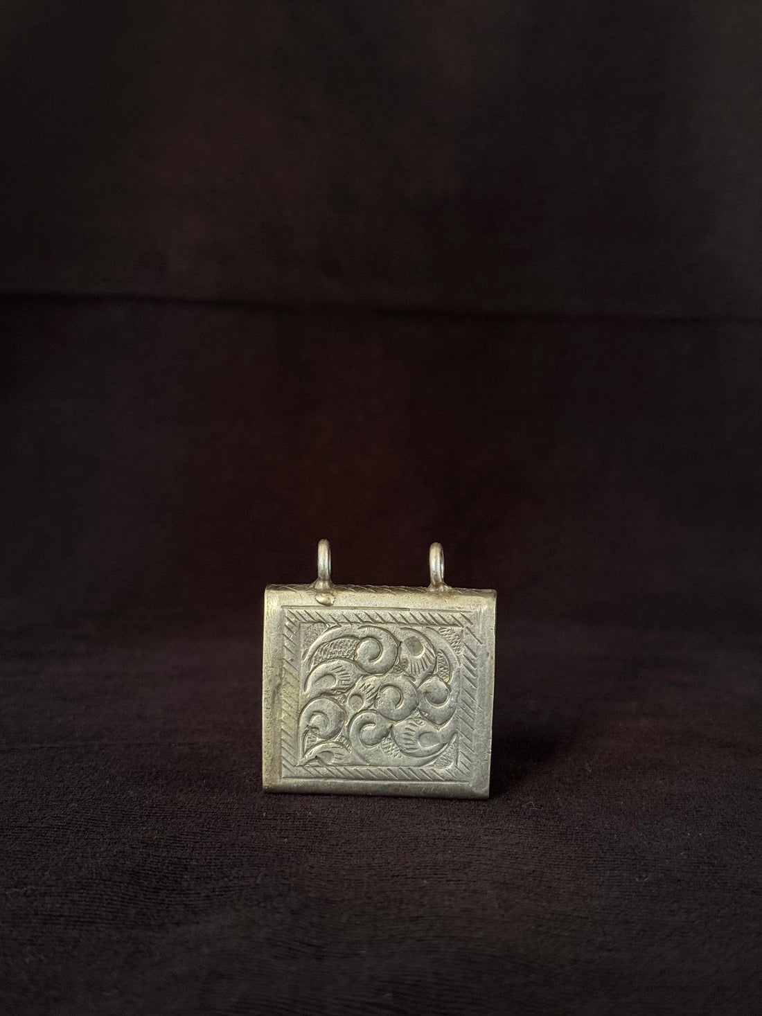 Engraved Garden Square Pendant
