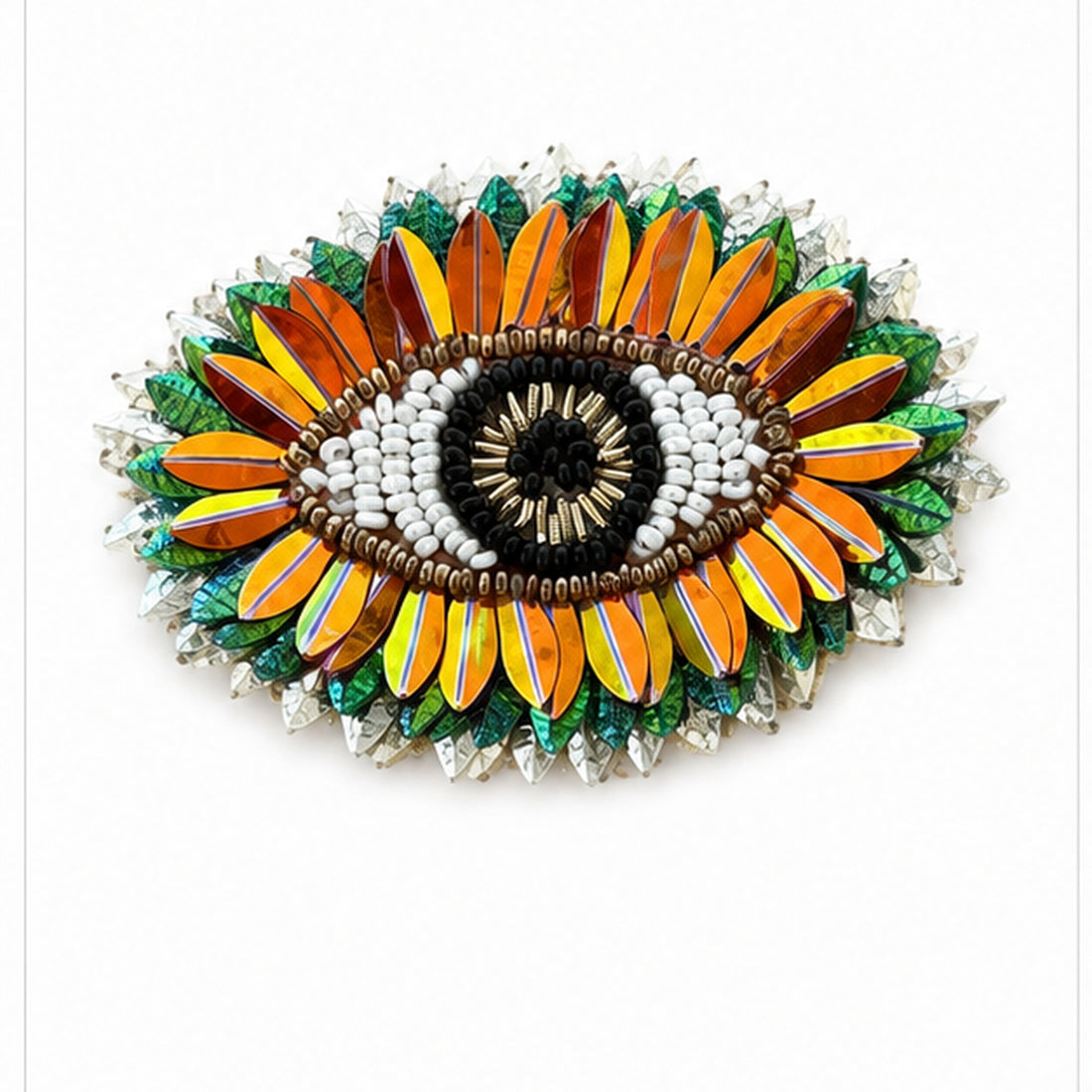 Beaded Eye Statement Brooch