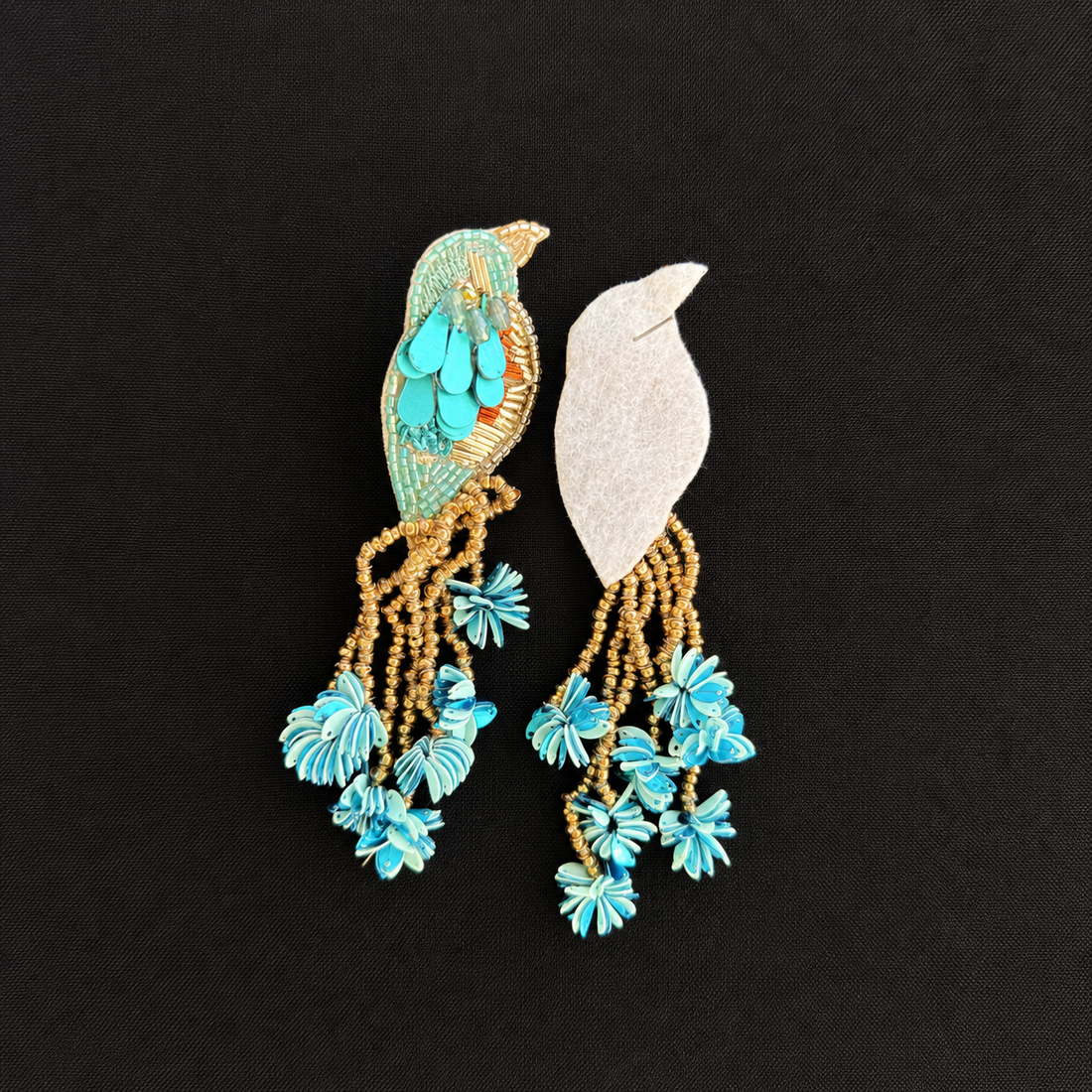 Paradise Birds — Handmade Beaded Statement Earrings