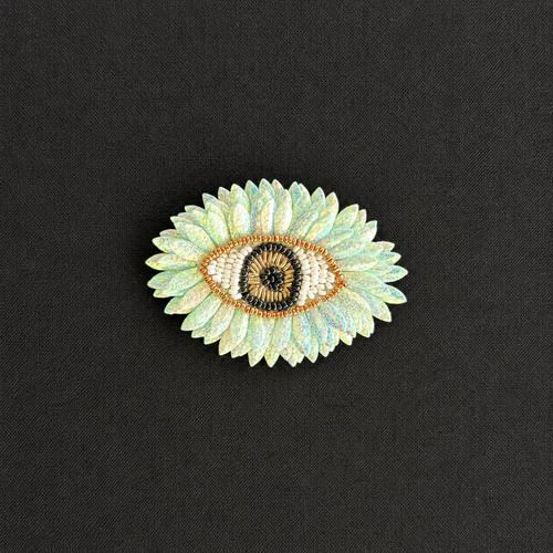 Hypnotic Halo — Handmade Beaded Eye Statement Brooch