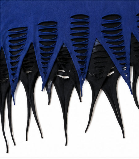 Blue & Black Cutwork Tank Top
