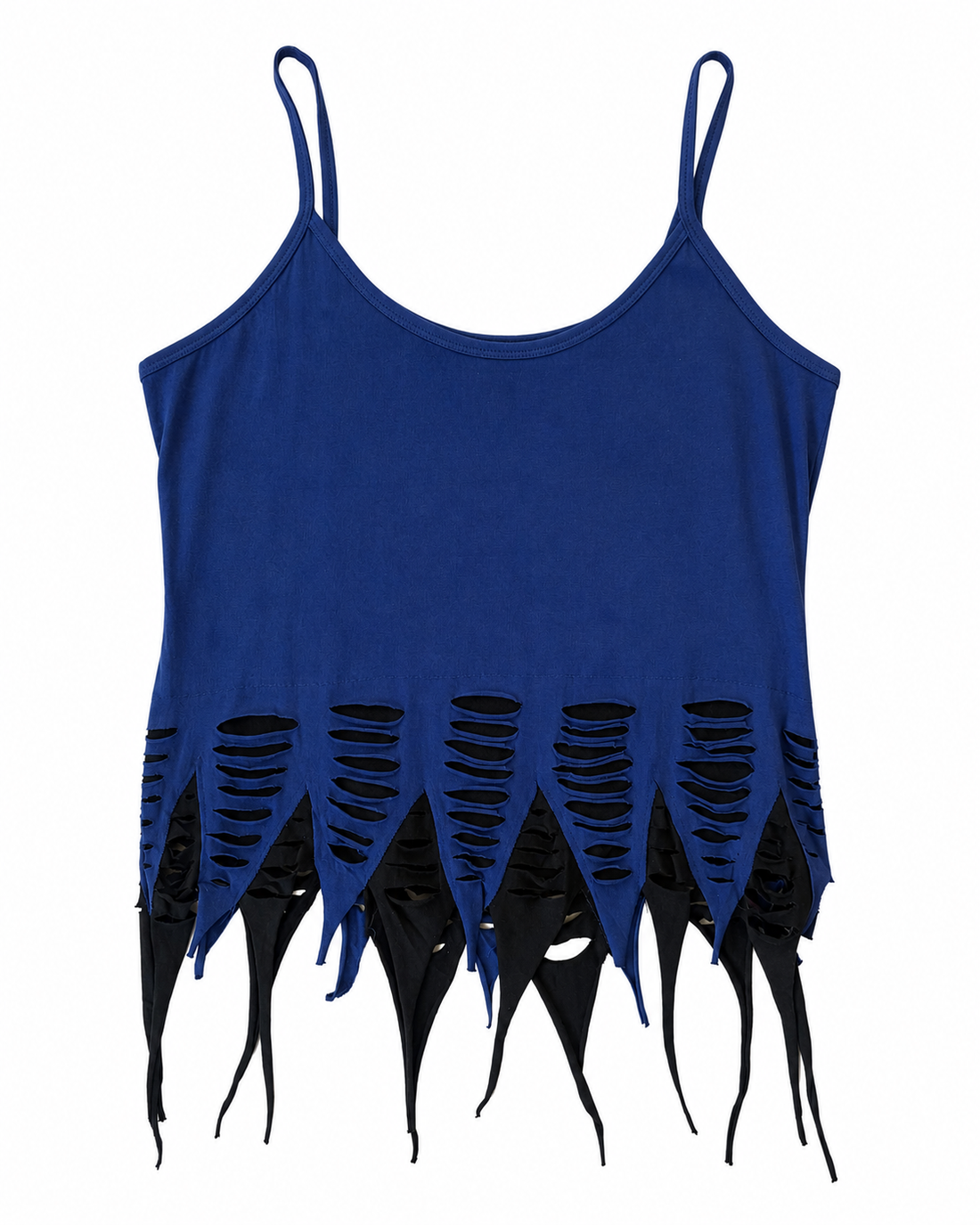 Blue & Black Cutwork Tank Top