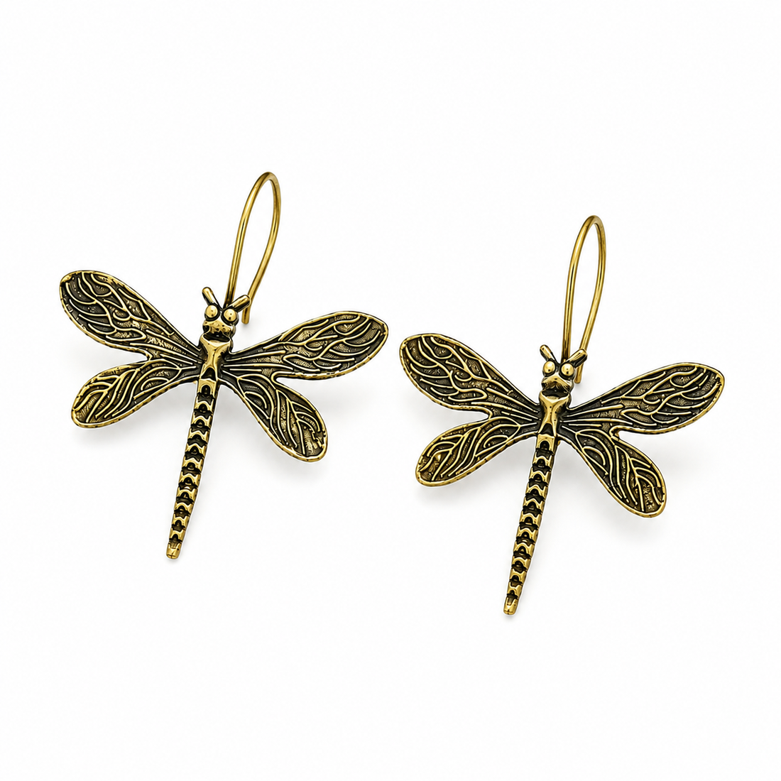 Brass Firefly Statement Earrings