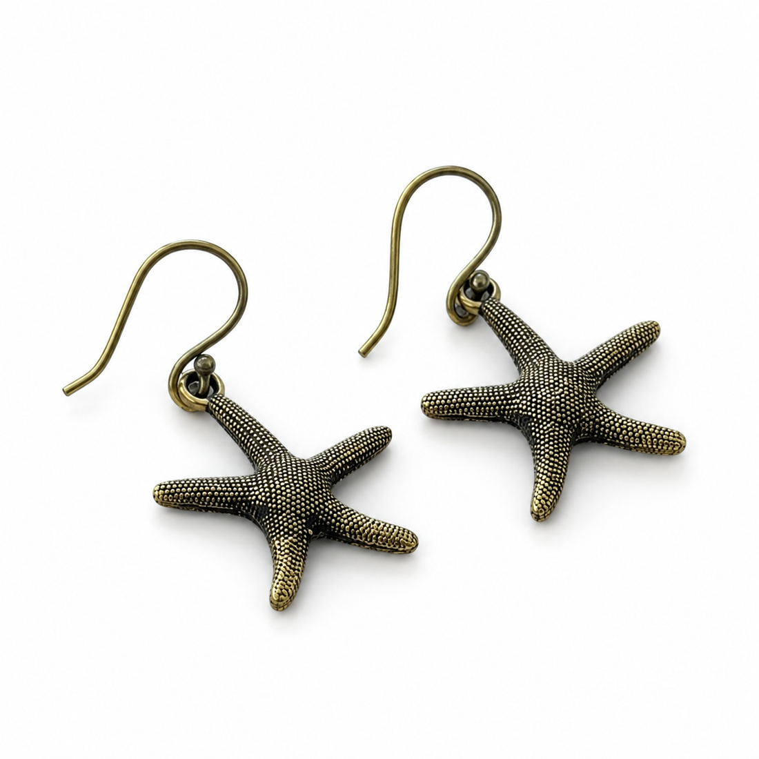 Brass Starfish Statement Earrings