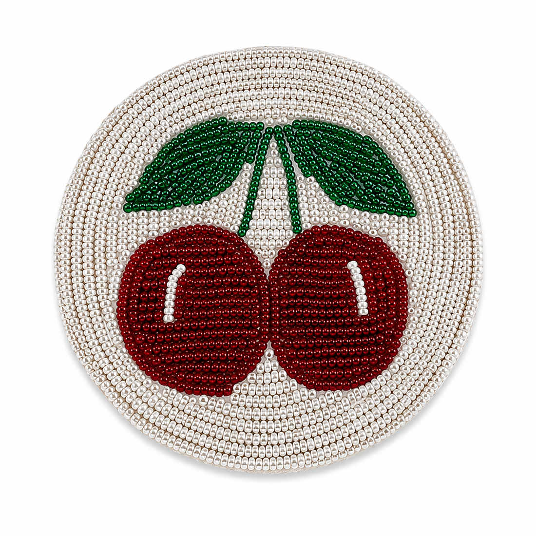 Set of 3 Beaded Cherry Coaster
