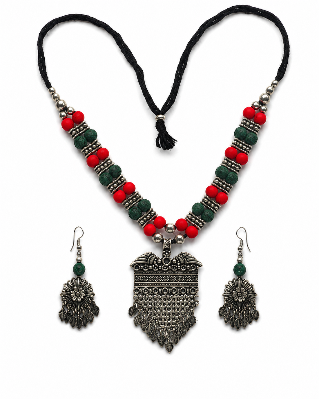 Kutchi-Inspired Tribal Necklace & Earring Set