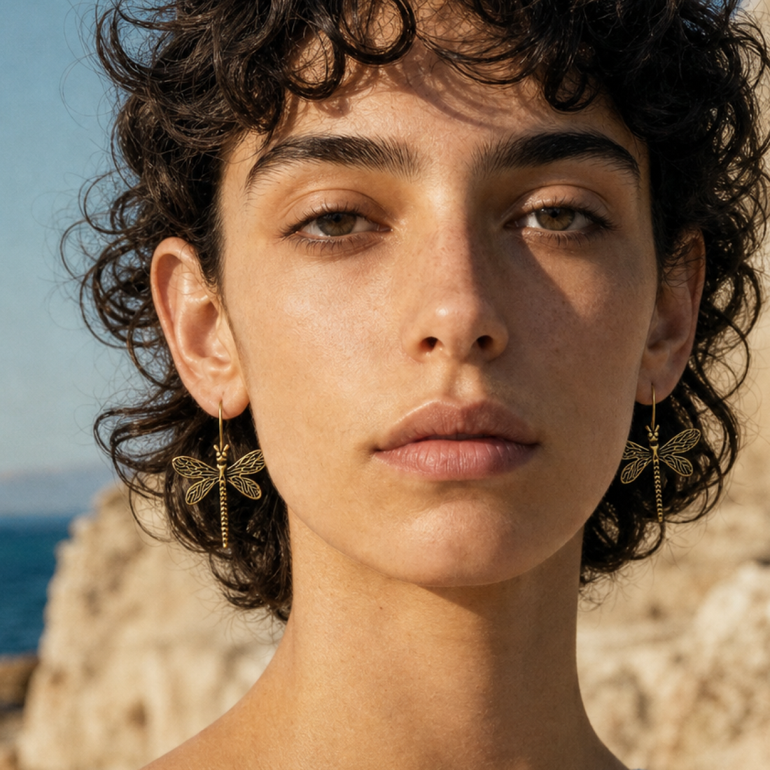 Brass Firefly Statement Earrings