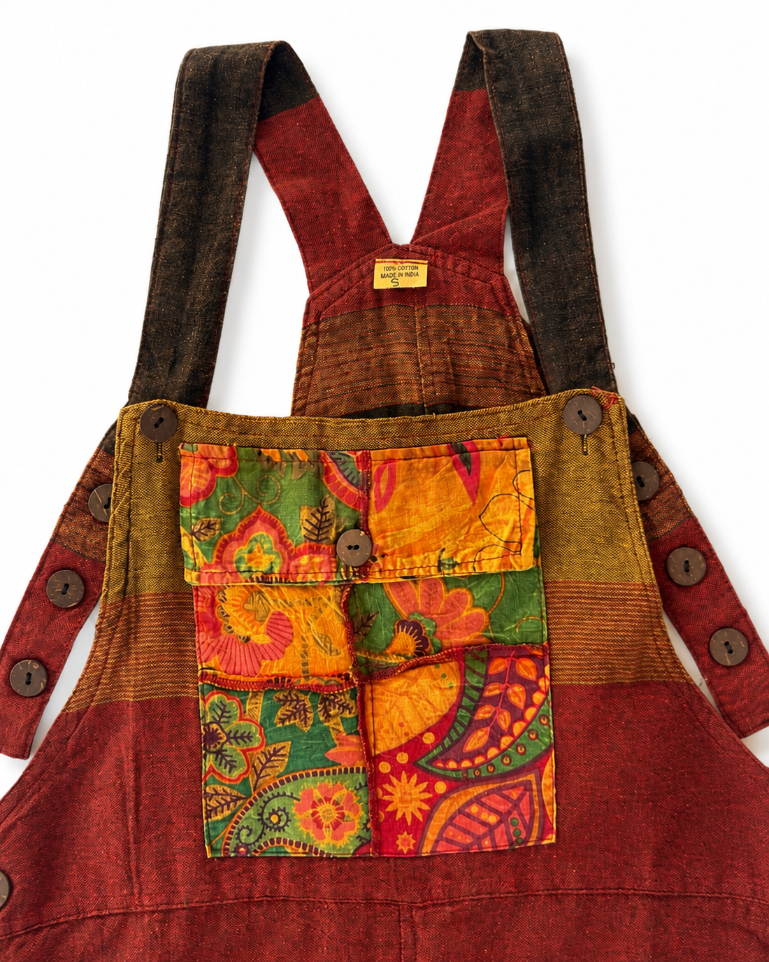 Patchwork Cotton Dungaree – Multicolor