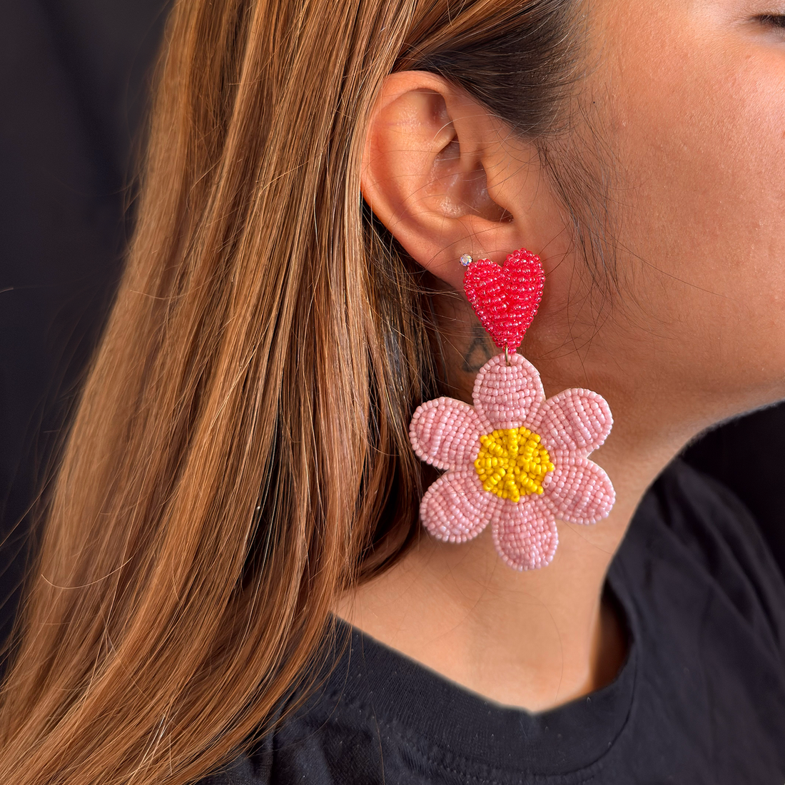 Flower Power — Handmade Beaded Statement Earrings