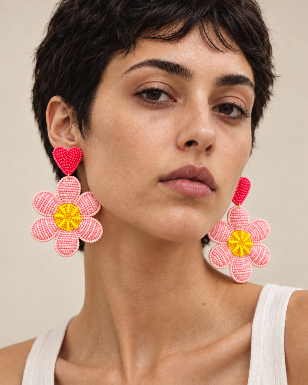 Flower Power — Handmade Beaded Statement Earrings