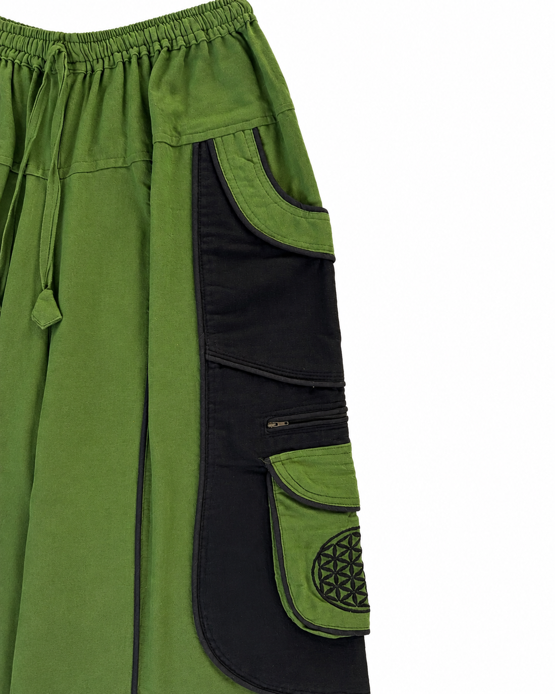 Green Utility Cotton Cargo Pants